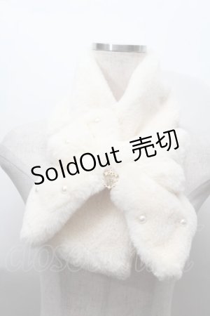 画像: BABY,THE STARS SHINE BRIGHT / リボンとパールのファーマフラー  オフ S-25-11-22-028-BA-ZA-AS-ZS