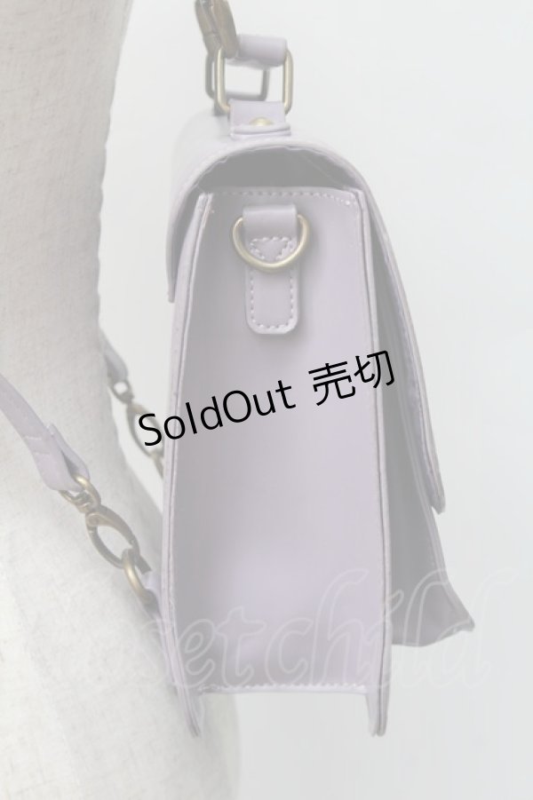 axes femme POETIQUE / 刺繍サッチェルバッグ ラベンダー S-25-11-22