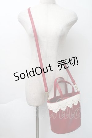 画像: m petit by misako / AMスカラップ2WAYバッグ  赤 S-25-11-22-032-LO-BG-AS-ZS