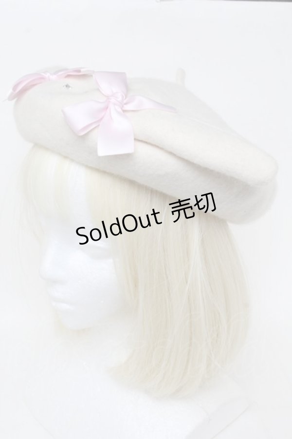 画像1: Nile Perch / うさぎさんベレー帽  アイボリー S-25-11-23-005-LO-ZA-HR-ZS (1)