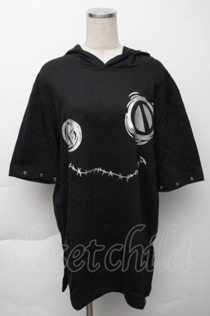 画像: NieR Clothing / NieRちゃん半袖パーカー  黒 S-25-11-23-041-PU-TO-AS-ZS