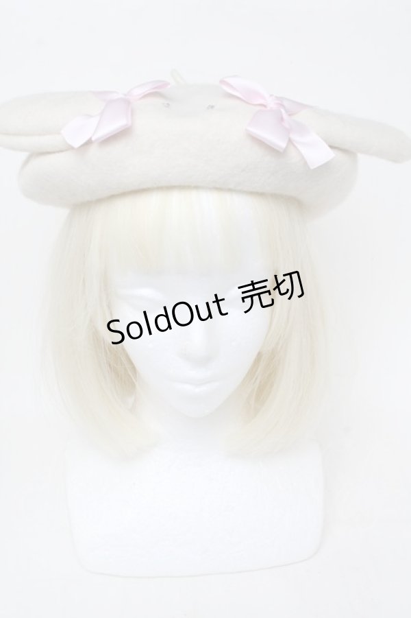 画像2: Nile Perch / うさぎさんベレー帽  アイボリー S-25-11-23-005-LO-ZA-HR-ZS (2)