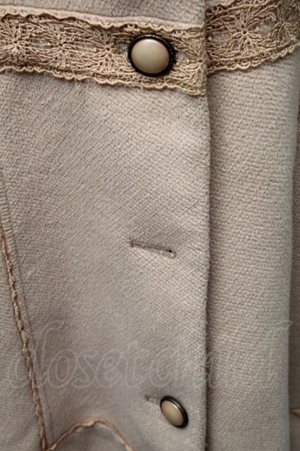 画像4: axes femme / レース使いコート M ベージュ S-25-11-23-048-AX-CO-HR-ZI (4)