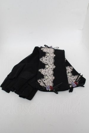 画像: axes femme / レースデザインロンググローブ  黒 S-25-11-23-007-AX-ZA-HR-ZS