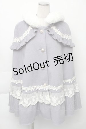 画像: axes femme kawaii / ローズフリルケープコート M サックス S-25-11-23-052-AX-CO-HR-ZS