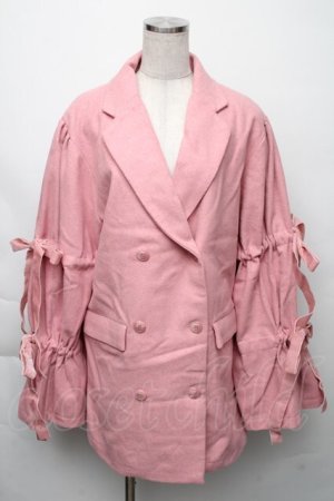 画像: jouetie / BIGリボンジャケットコート  ピンク S-25-11-23-053-EL-CO-HR-ZS