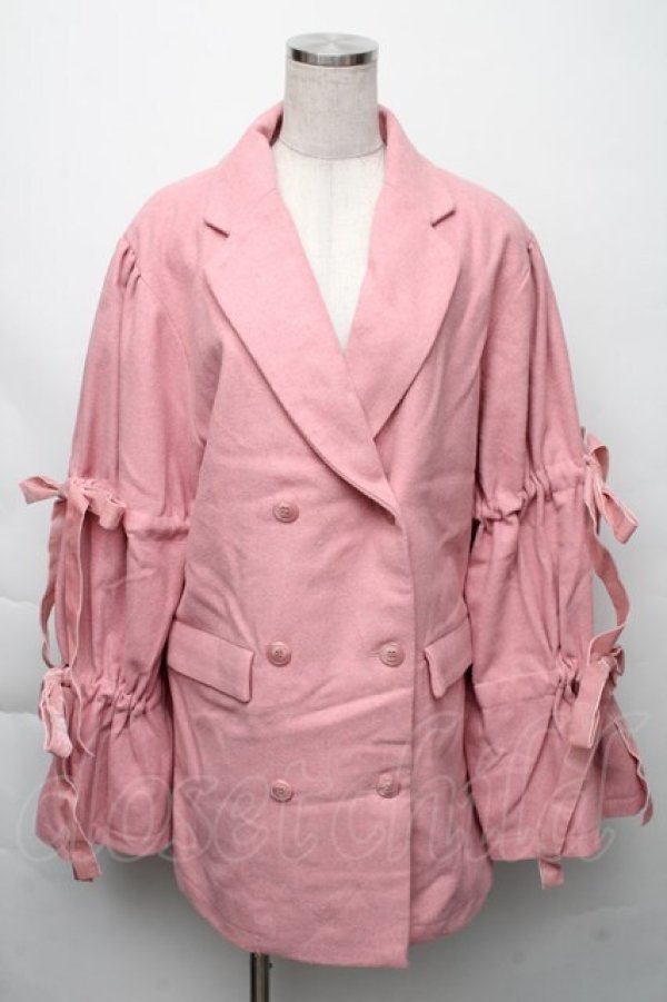画像1: jouetie / BIGリボンジャケットコート  ピンク S-25-11-23-053-EL-CO-HR-ZS (1)