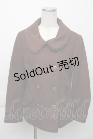 画像: axes femme / ラメダブルボタンショートコート M ブラウン S-25-11-23-056-AX-CO-HR-ZS