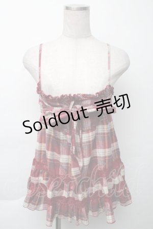 画像: LIZ LISA / チェックキャミソール  赤 S-25-11-23-011-LO-TO-AS-ZS