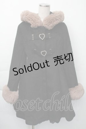 画像: Rojita / ファー襟コート  黒 S-25-11-23-1042-LO-CO-AS-ZS