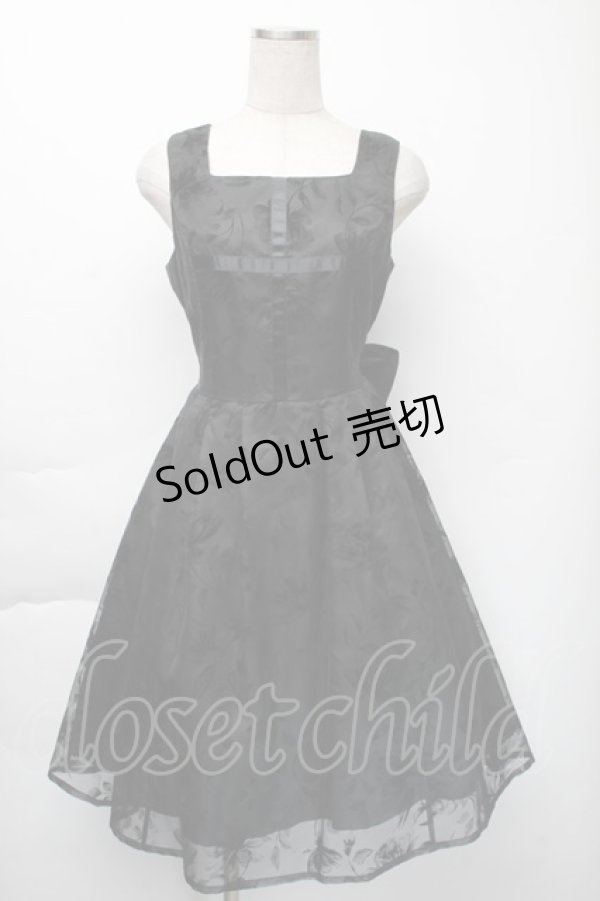 画像1: Moi-meme-Moitie / 花柄フロッキーミニジャンパースカート  黒 S-25-11-23-1044-MO-OP-HR-ZS (1)