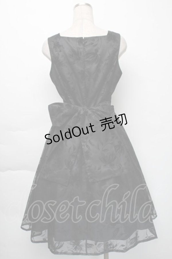 画像2: Moi-meme-Moitie / 花柄フロッキーミニジャンパースカート  黒 S-25-11-23-1044-MO-OP-HR-ZS (2)