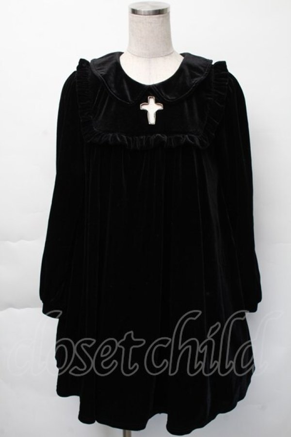 Ank Rouge / ベロアワンピース 黒 S-25-11-23-1046-CA-OP-AS-ZS