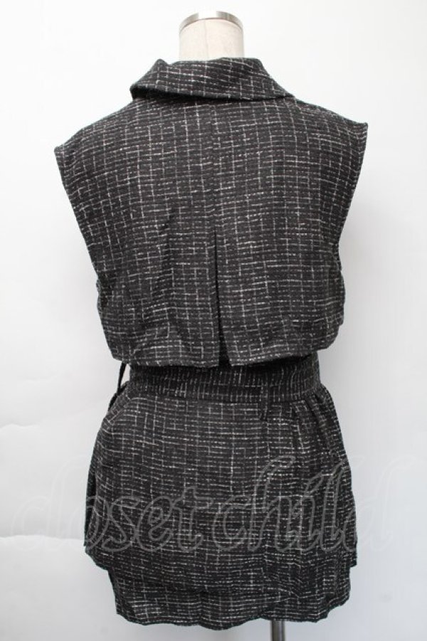 画像2: EATME / ツイードプリーツベスト&スカートSet  黒 S-25-11-23-1047-LO-OP-AS-ZS (2)