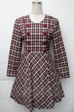 画像: Fi.n.t / チェックワンピース  ブラウンｘワイン S-25-11-23-1049-CA-OP-AS-ZS