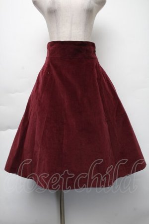 画像: Moi-meme-Moitie / 別珍後ろ編み上げスカート(2001) 9号 ワイン S-25-11-23-1053-MO-SK-AS-ZS