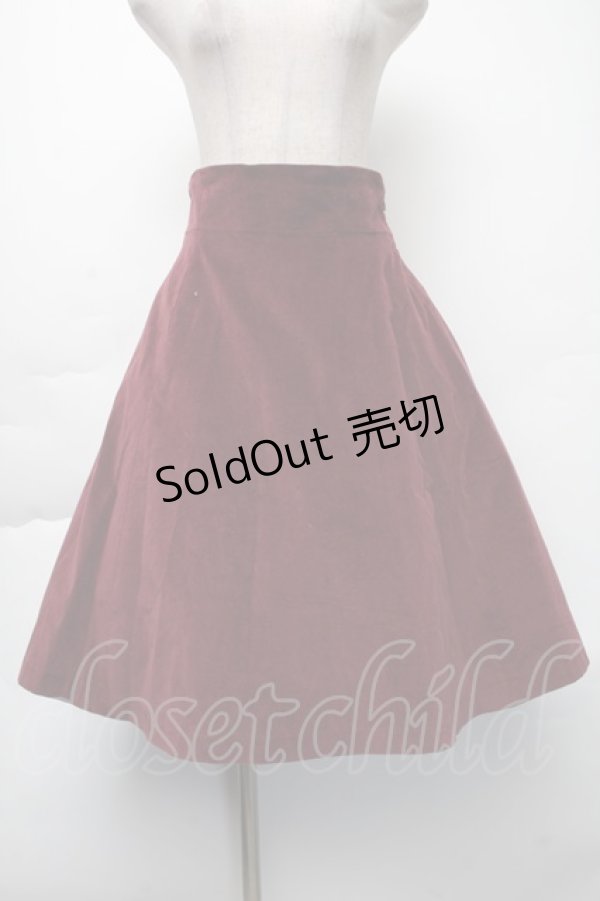 画像1: Moi-meme-Moitie / 別珍後ろ編み上げスカート(2001) 9号 ワイン S-25-11-23-1053-MO-SK-AS-ZS (1)