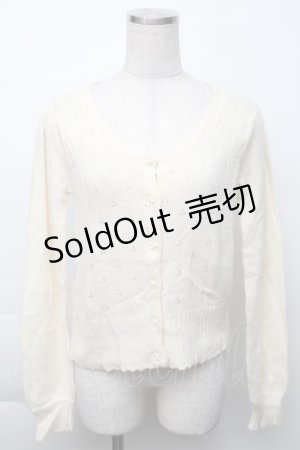 画像: Fi.n.t / ローズボタンカーディガン  オフ S-25-11-23-1007-CA-TO-AS-ZS