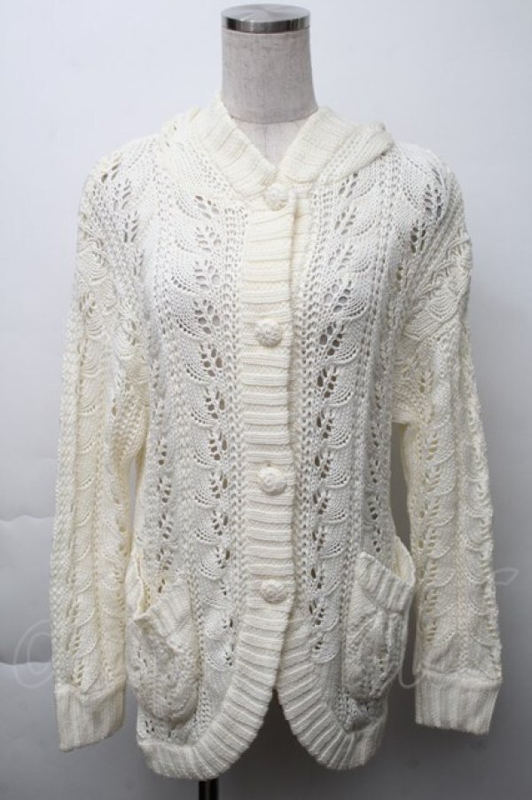 画像1: Secret Honey / フード付きカーディガン  オフ S-25-11-23-1010-CA-TO-AS-ZS (1)