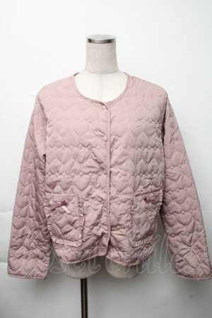 画像: m petit by misako / マイメロタフタハートキルトジャケット LL ピンク S-25-11-23-1015-LO-BL-HR-ZS
