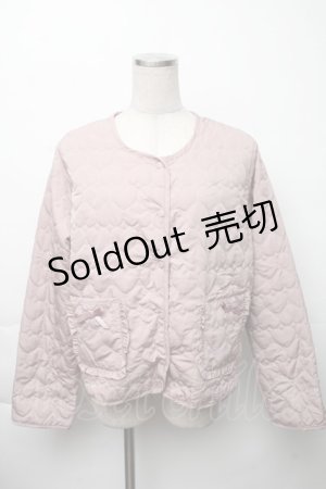 画像: m petit by misako / マイメロタフタハートキルトジャケット LL ピンク S-25-11-23-1015-LO-BL-HR-ZS