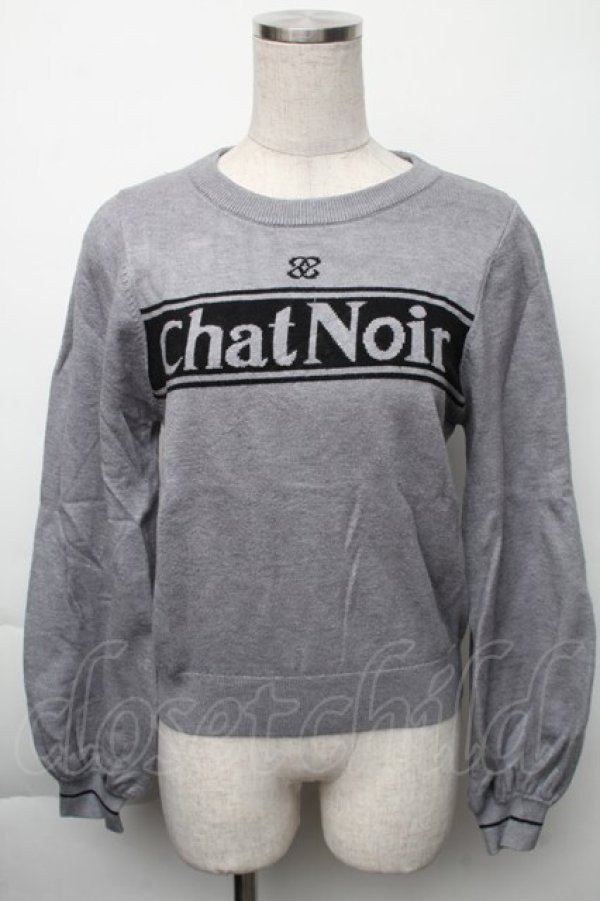 画像1: evelyn / ロゴラインニット  グレー S-25-11-23-1022-LO-TO-HR-ZS (1)