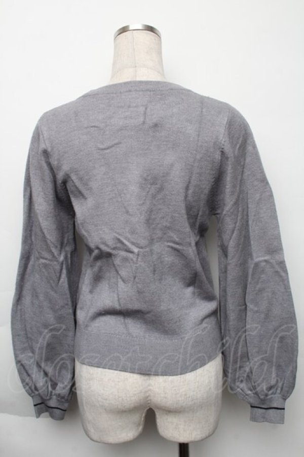 画像2: evelyn / ロゴラインニット  グレー S-25-11-23-1022-LO-TO-HR-ZS (2)