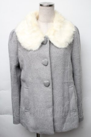 画像: Secret Honey / ハートボタンショートコート  グレー S-25-11-23-1023-CA-CO-AS-ZS