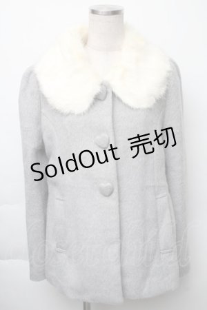 画像: Secret Honey / ハートボタンショートコート  グレー S-25-11-23-1023-CA-CO-AS-ZS