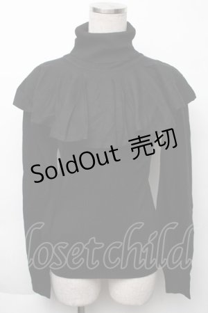 画像: Moi-meme-Moitie / 修道女ケープカラーニット  黒 S-25-11-23-1027-MO-TO-HR-ZS