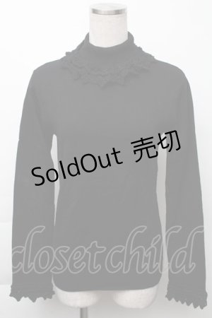 画像: Moi-meme-Moitie / レース鍵編みハイネックニット  黒 S-25-11-23-1028-MO-TO-HR-ZS