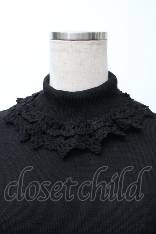 画像3: Moi-meme-Moitie / レース鍵編みハイネックニット  黒 S-25-11-23-1028-MO-TO-HR-ZS (3)
