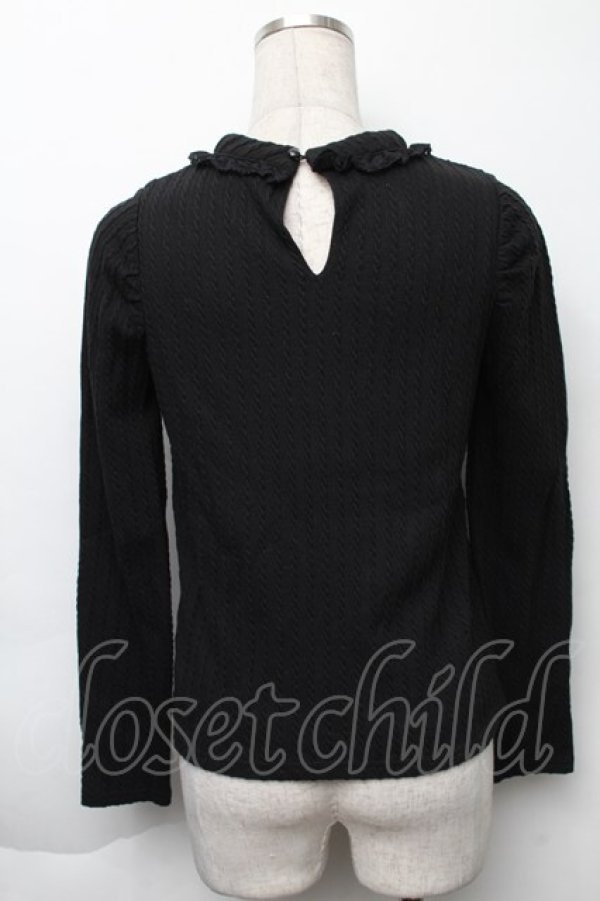 画像2: Rojita / ケーブルカットソー  黒 S-25-11-23-1029-LO-TO-AS-ZS (2)