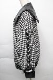 画像3: Honey Cinnamon / 千鳥柄レザー襟ジャケット  黒ｘ白 S-25-11-23-1030-LO-JA-HR-ZS (3)