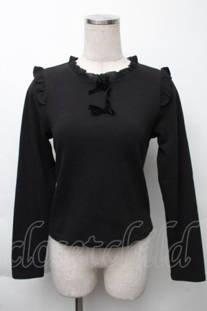 画像: Rojita / ベロアリボントップス  黒 S-25-11-23-1031-LO-TO-AS-ZS