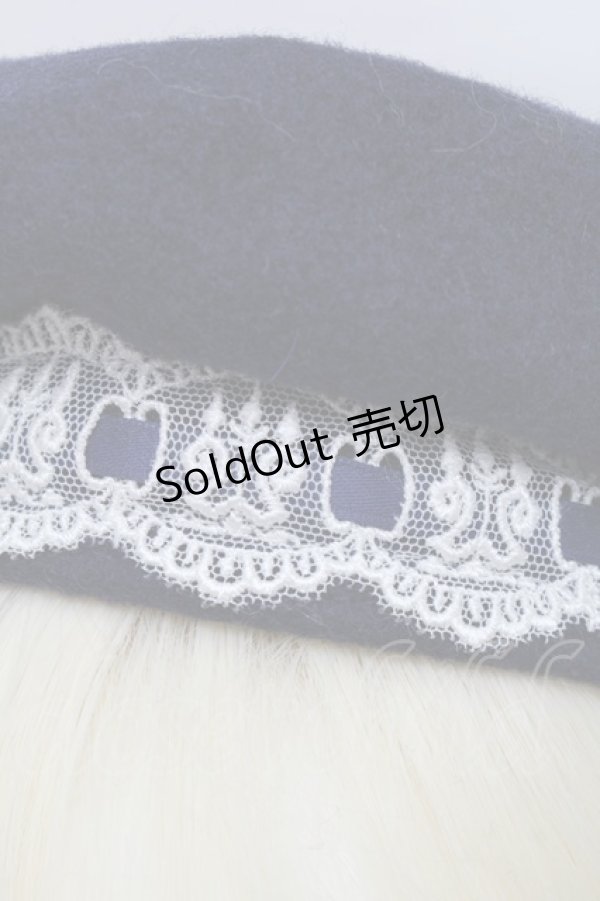 画像3: Moi-meme-Moitie / 燭台レースベレー帽  紺 S-25-11-23-1003-MO-AC-HR-ZS (3)