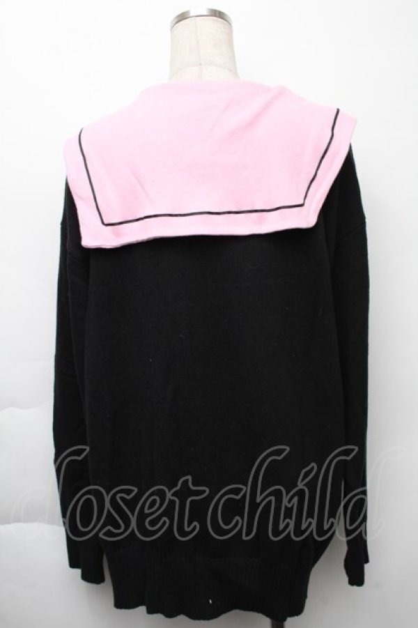 画像2: LOLITA / セーラー襟ニットトップス  黒ｘピンク S-25-11-23-1032-LO-TO-HR-ZS (2)