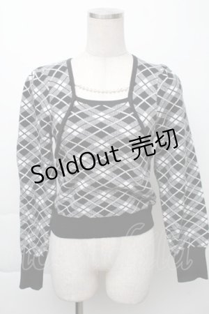 画像: evelyn / ニットトップス  黒ｘ白 S-25-11-23-1034-LO-TO-AS-ZS
