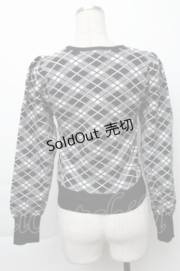 画像2: evelyn / ニットトップス  黒ｘ白 S-25-11-23-1034-LO-TO-AS-ZS (2)