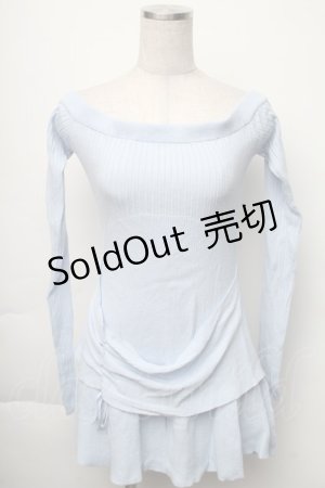 画像: EATME / ギャザーニットワンピース  サックス S-25-11-23-1039-LO-OP-AS-ZT0108B