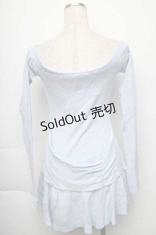 画像2: EATME / ギャザーニットワンピース  サックス S-25-11-23-1039-LO-OP-AS-ZT0108B (2)