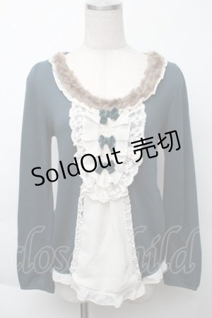 画像: axes femme / 3つリボンブロッキングプルオーバー  グリーン S-25-11-23-014-AX-TO-HR-ZS