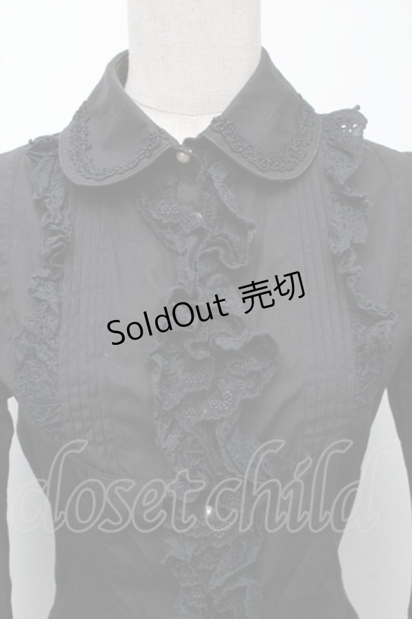 画像3: Mary Magdalene / ピンタックフリルブラウス  黒 S-25-11-23-020-CL-BL-HR-ZS (3)