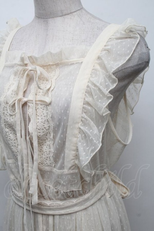 画像3: Chalmiere / ドットチュールエプロン M 生成り S-25-11-23-024-AX-OP-AS-ZS (3)