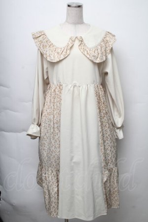 画像: merry jenny / 切替flowerフリルワンピース  ベージュ S-25-11-23-028-LO-OP-HR-ZS