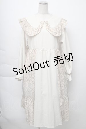 画像: merry jenny / 切替flowerフリルワンピース  ベージュ S-25-11-23-028-LO-OP-HR-ZS