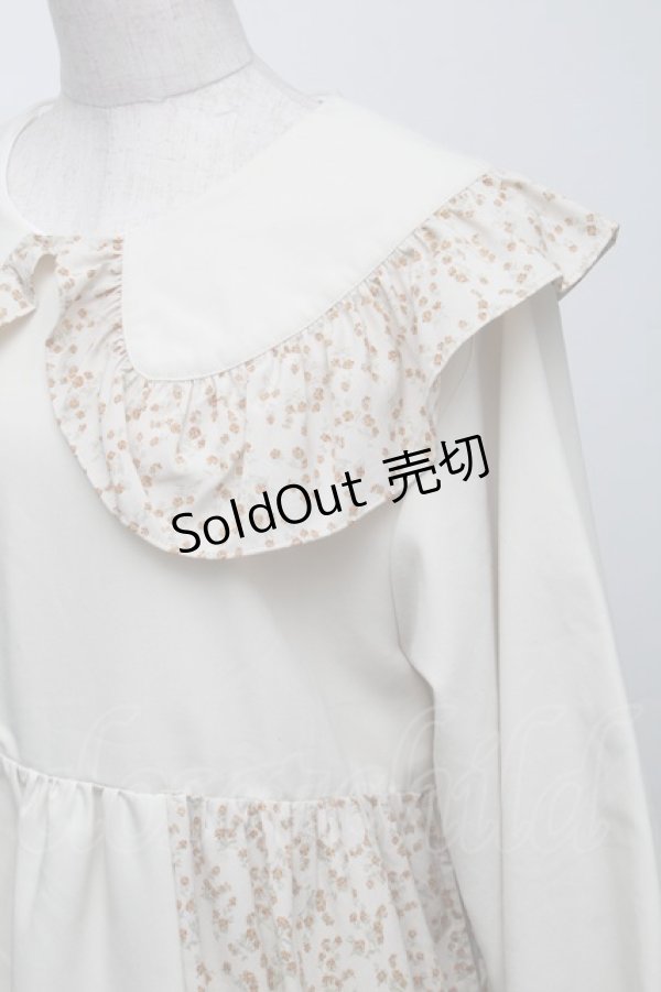 画像3: merry jenny / 切替flowerフリルワンピース  ベージュ S-25-11-23-028-LO-OP-HR-ZS (3)