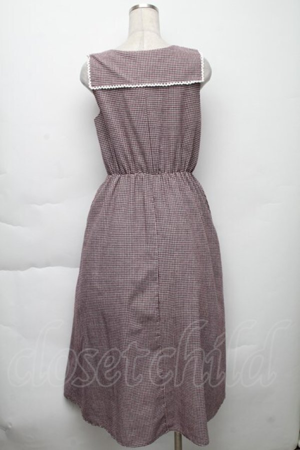 画像2: LEBECCA boutique / あなたに合わせるスクエアセーラーワンピース  ワインｘ白 S-25-11-23-034-EL-TO-HR-ZS (2)