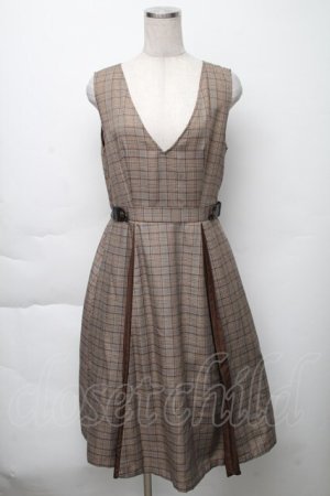 画像: axes femme / サイドプリーツジャンスカ M ブラウン S-25-11-23-036-AX-OP-HR-ZS