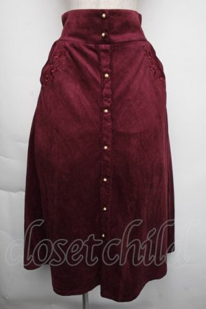 画像: axes femme / スエード調ロングスカート  ワイン S-25-11-24-054-AX-SK-HR-ZS